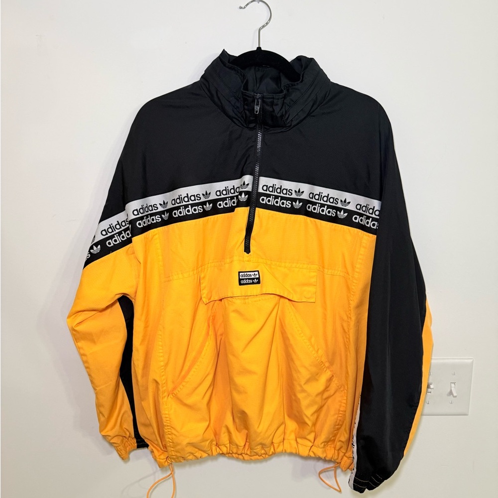 Adidas Black and Yellow Pullover Jacket